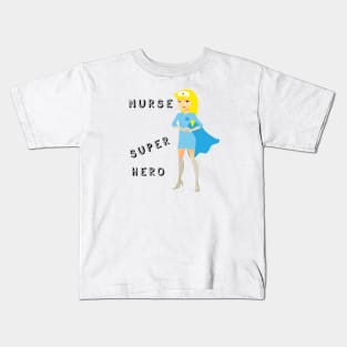 Nurse super hero - cartoon Kids T-Shirt